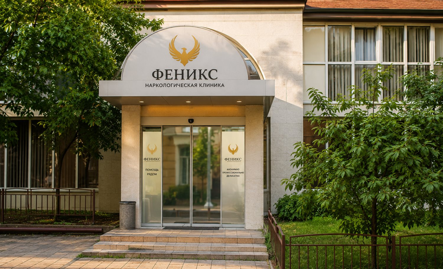 Вход в наркологическую клинику «Феникс» в Райчихинске