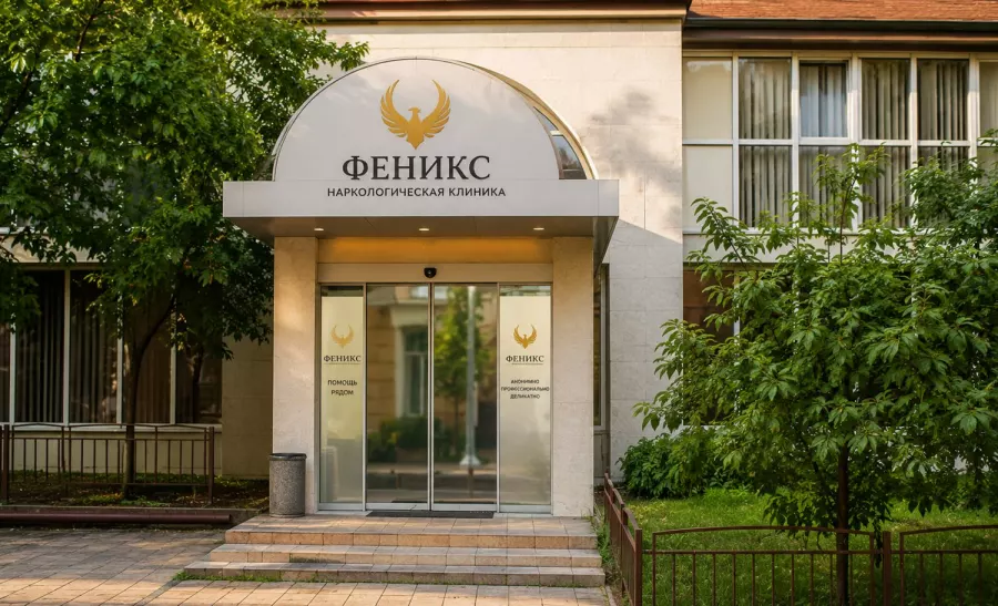 Вход в наркологическую клинику «Феникс» в Райчихинске